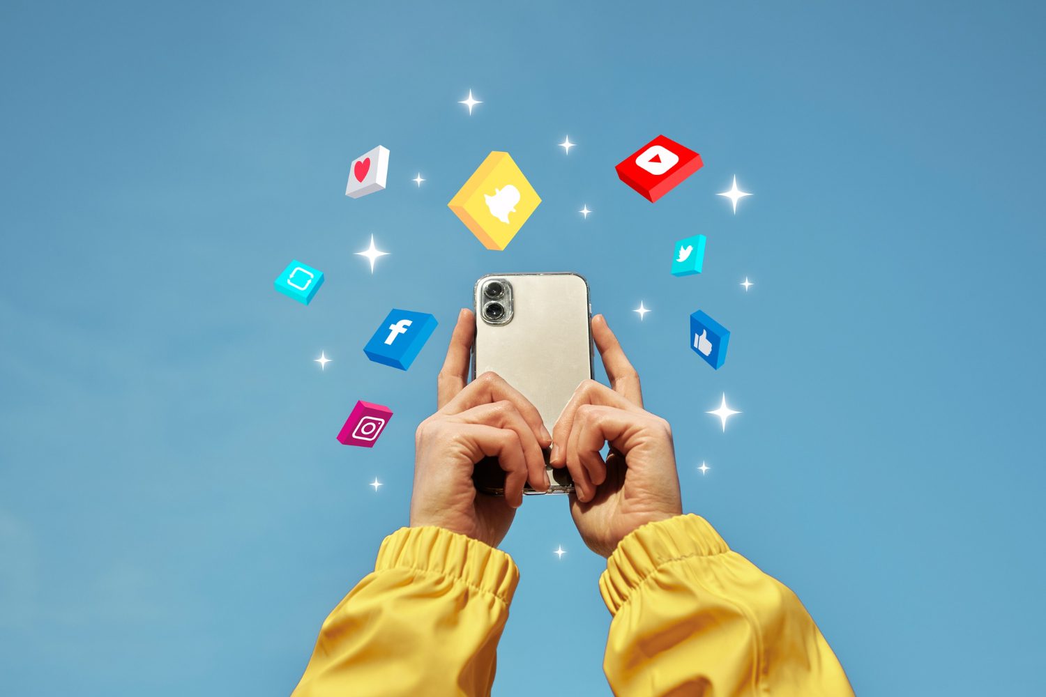 Social media concept with smartphone Social media concept with smartphone<br />